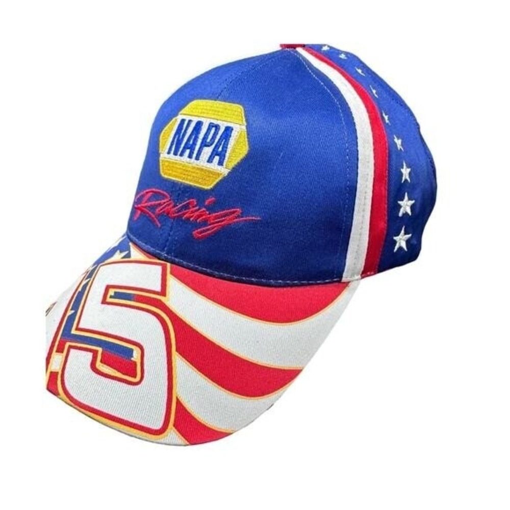 NAPA Racing Michael Waltrip 15 Hat OSFM Blue Red Patriotic NASCAR Cap‎
